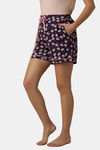 Amante Viscose Shorts - Shadow Purple Floral Print — thumbnail 2